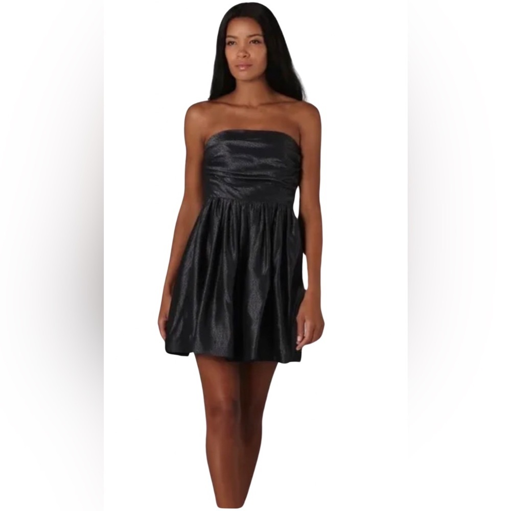 Shoshanna Metallic Bustier Cocktail Dress Navy Sz 6 $385 Designer Formal NWT